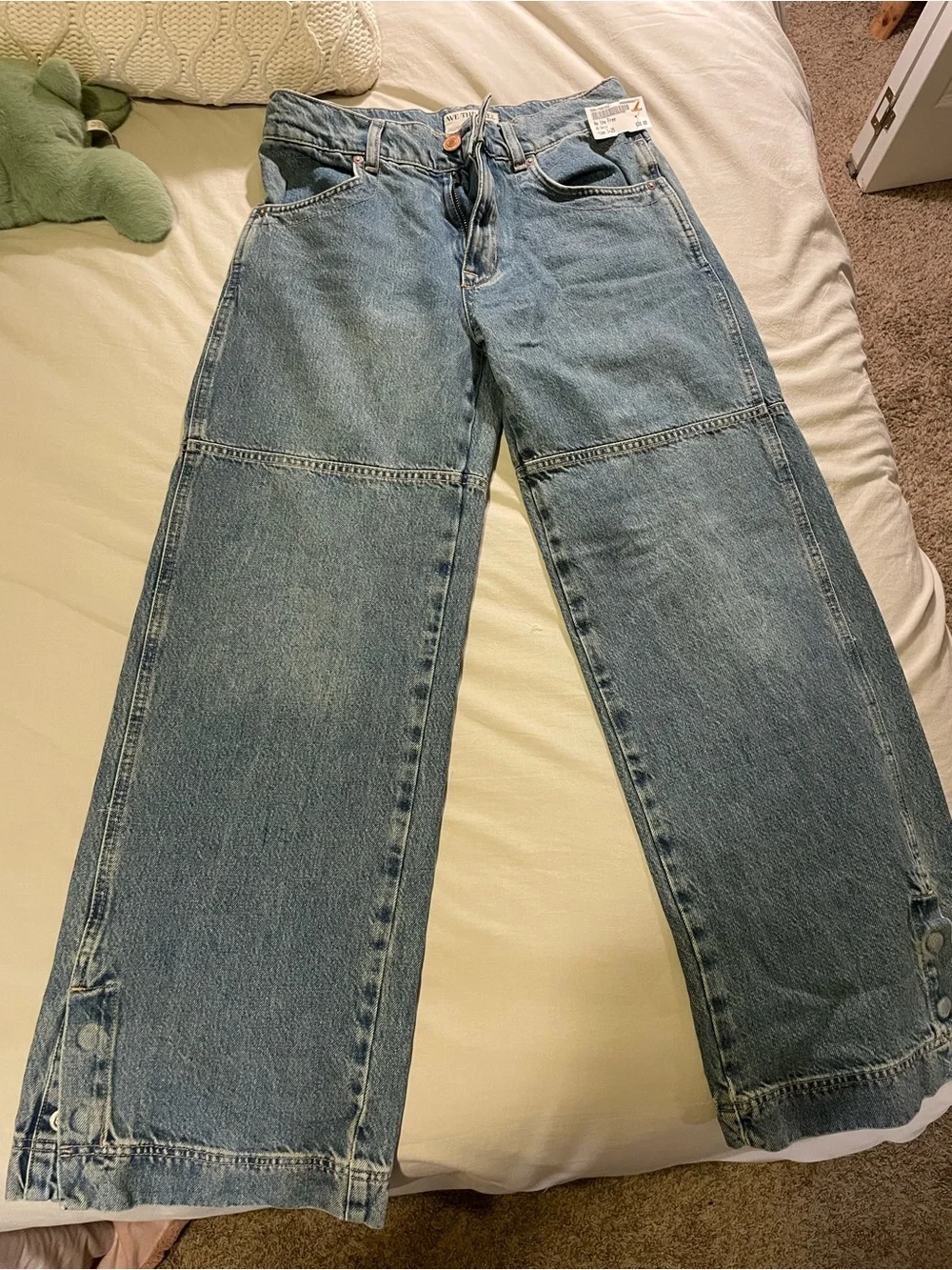 Free people movement Wide-Leg Blue Denim Jeans